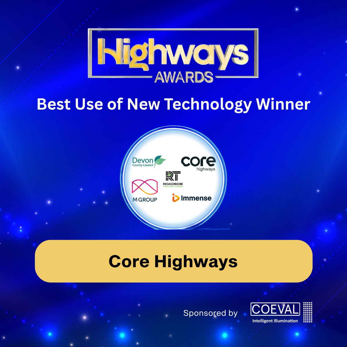 Core Highways Wins Best Use of New Technology Award at Highways Awards - Core Highways